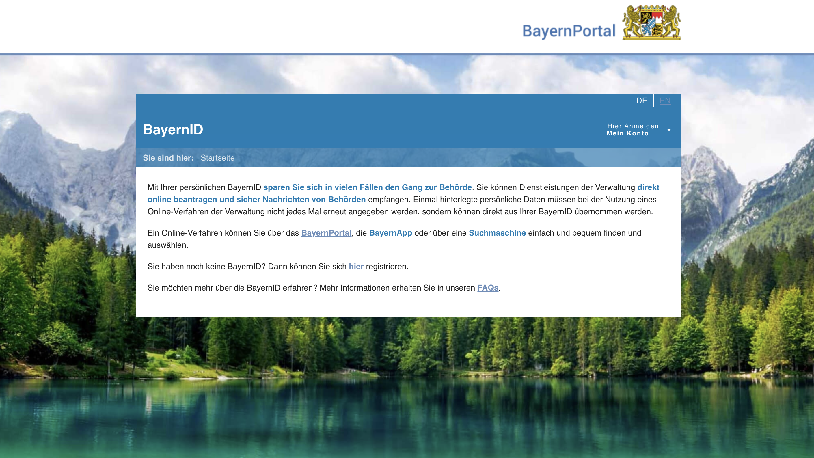                                                     Screenshot Bayern ID                                     